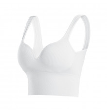 Женский 3D топ 2765# с моделирующим эфектом пушап с глубоким декольте удлиненный Белый XL