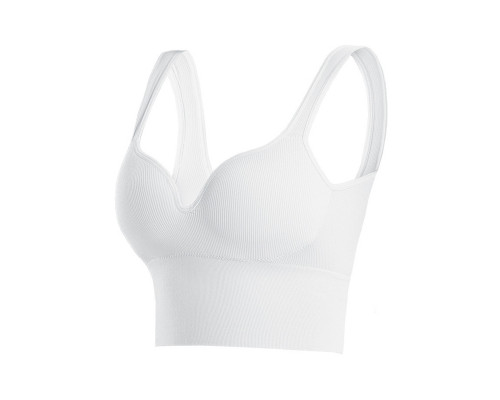 Женский 3D топ 2765# с моделирующим эфектом пушап с глубоким декольте удлиненный Белый XL