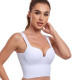 Женский 3D топ 2765# с моделирующим эфектом пушап с глубоким декольте удлиненный Белый XL