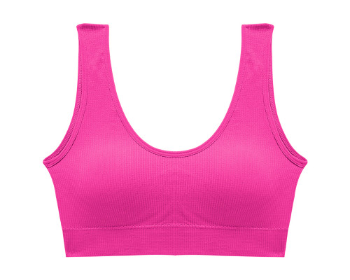 Топ женский в рубчик B01# с нерегулируемыми бретелями Розовый электрик M 70/75 ABC