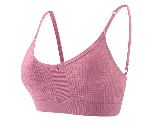 Топ женский в текстуре косичка WX6608# с регулируемыми бретелями Розовый S