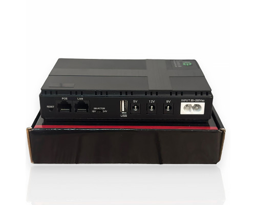 ИБП Andes DC1018P для WI-Fi роутера 5V 9V 12V 10400mAh с защитой от короткого замыкания Black