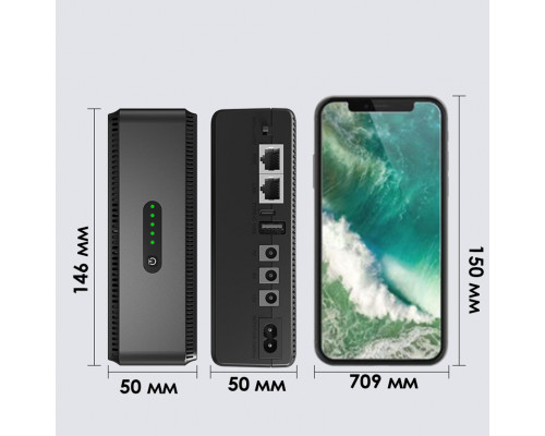 ИБП Andes Mini UPS для WI-Fi роутера 5V 9V 12V 10400 mAh с защитой от короткого замыкания