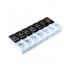 Таблетница органайзер для таблеток Day-Night на 14 отделений Black + White