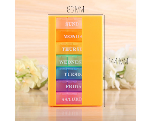 Таблетница органайзер для таблеток FY-8830 на 21 отделение Orange