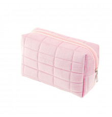 Женская косметичка 34018 несесер органайзер дорожная бьюти кейс плюшевая Pink