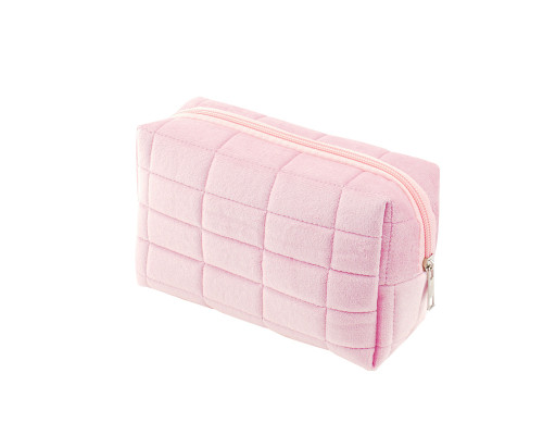 Женская косметичка 34018 несесер органайзер дорожная бьюти кейс плюшевая Pink
