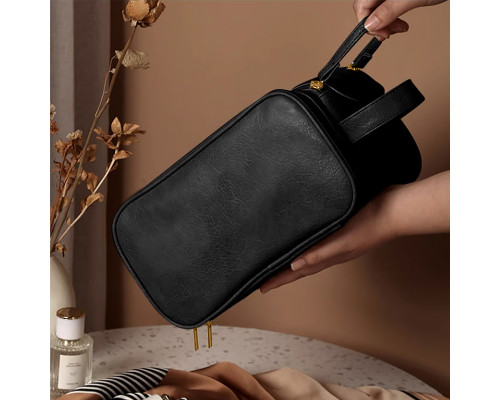 Женская косметичка BK-HZB-07 несесер органайзер дорожная бьюти кейс с карманами по бокам Black