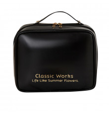 Органайзер косметичка BK-HZB-12 для хранения косметики компактный бьюти бокс переносной на молнии и с ручкой Black