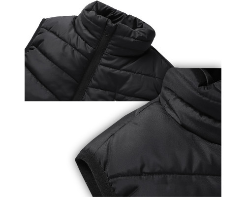 Жилетка с подогревом от повербанка USB M01-9S Black 9 зон подогрева для туризма рыбалки активного отдыха 2XL