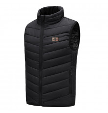 Жилетка с подогревом от повербанка USB M01-9S Black 9 зон подогрева для туризма рыбалки активного отдыха S