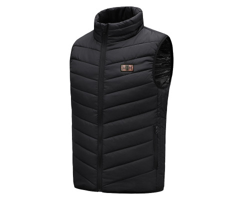 Жилетка с подогревом от повербанка USB M01-9S Black 9 зон подогрева для туризма рыбалки активного отдыха XL