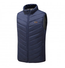 Жилетка с подогревом от повербанка USB M01-9S Blue 9 зон подогрева для туризма рыбалки активного отдыха L