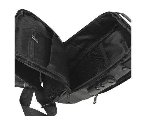 Сумка 694 нагрудная через плечо с кодовым замком влагостойкая Black