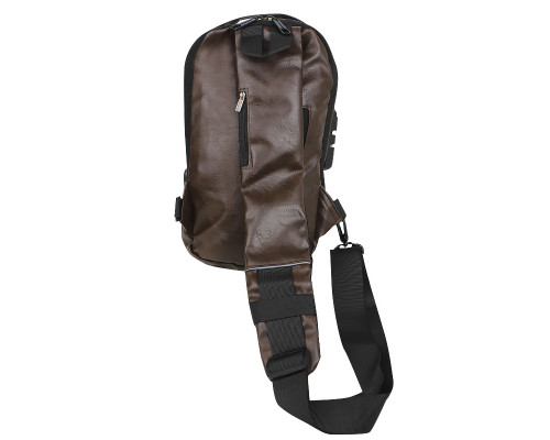 Сумка 694 нагрудная через плечо с кодовым замком влагостойкая Dark Brown