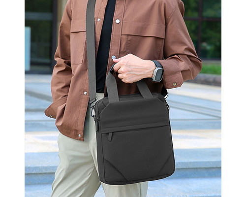 Сумка через плечо 809 вместительная на несколько отделений с ручками 31*27*7 см Gray