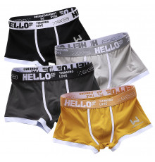 Набор мужских трусов боксеров PB-3199 Black/Turmeric/Gray/Light gray из 4 шт  XL