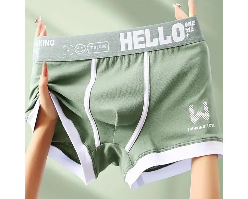 Набор мужских трусов боксеров PB-3199 Light gray/Green/Coral/Black из 4 шт 3XL