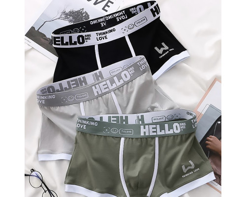 Набор мужских трусов боксеров PB-3199 Light gray/Green/Coral/Black из 4 шт 3XL