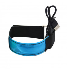 Светодиодный LED браслет на руку для бега спорта Blue