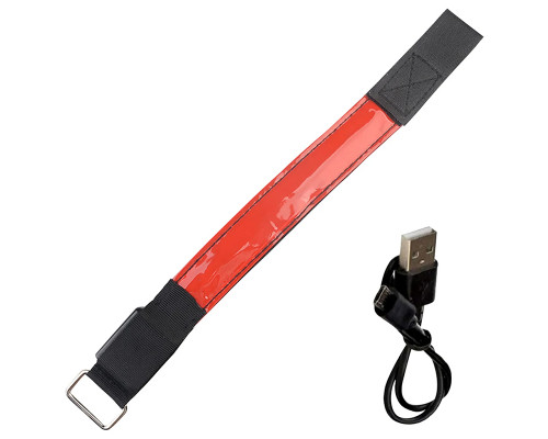 Светодиодный LED браслет на руку для бега спорта Red