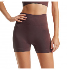 Шорты женские 1802# бесшовные для фитнеса пуш ап push up Коричневый L