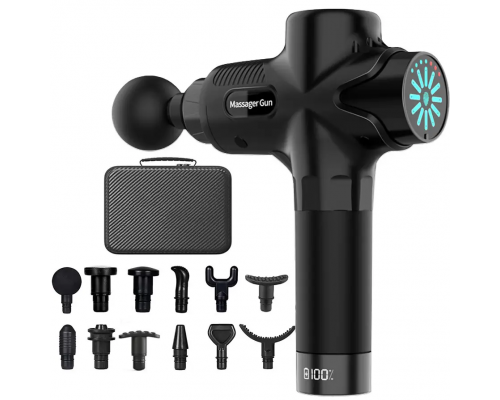 Компактний перкусійний масажер з 21 насадкою у кейсі Boostex Pro Max 2