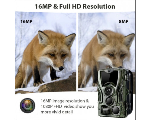 Фотопастка Suntek HC 801A 25м, огляд 120 °, датчик руху, нічна зйомка, захист IP65.