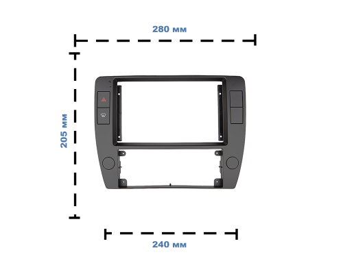 Переходная рамка Volkswagen Passat B5 1996-2005 (7445) 9"