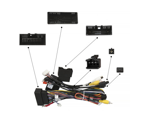 Переходной штатный комплект с проводкой Ford F150 Raptor 2015+ 9" (1234-300) + canbus