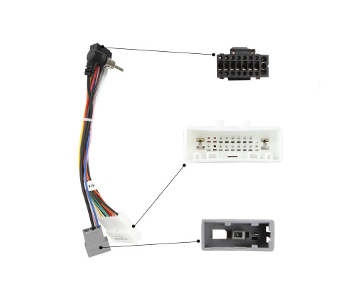 Переходной штатный комплект с проводкой HEVXM Nissan Note 2005-2013 9" + адаптер