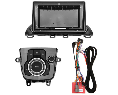 Переходной штатный комплект с проводкой Mazda 3 Alexa 2014-2019 (7187) 9" + подключение с CANBUS