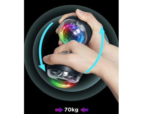 Гіроскопічний тренажер Booster Gyro Ball з LED-підсвіткою для тренування кисті, зап’ястя та передпліччя