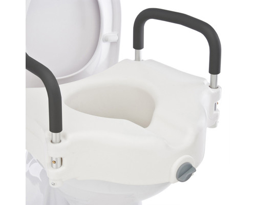 Туалетное сиденье-надставка QC-M308 на унитаз с поручнями высокое с фиксатором