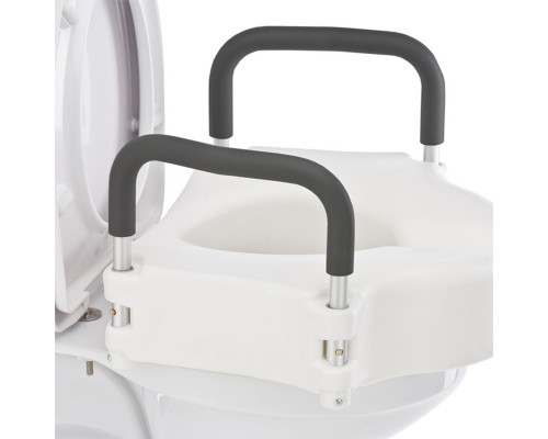 Туалетное сиденье-надставка QC-M308 на унитаз с поручнями высокое с фиксатором