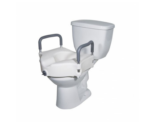 Туалетное сиденье-надставка QC-M308 на унитаз с поручнями высокое с фиксатором