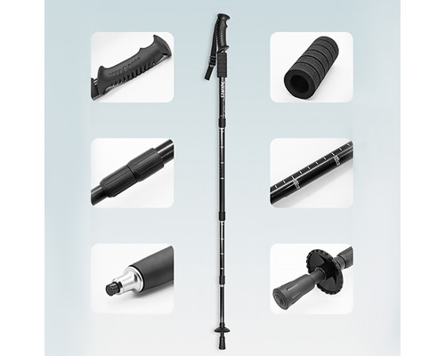 Палка треккинговая AOLIKES A-3401 50-110 см Black