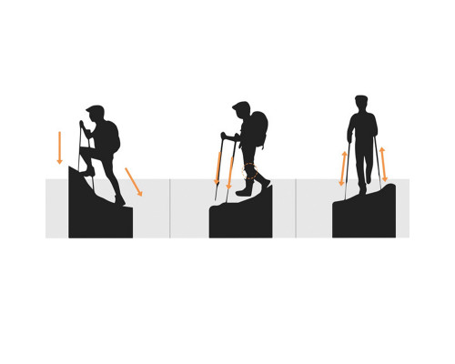 Палка треккинговая AOLIKES A-3401 50-110 см Black