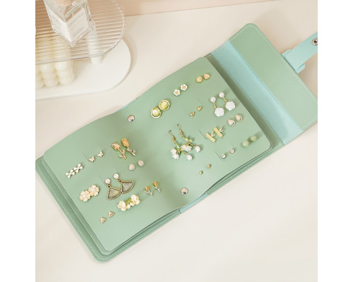Органайзер книжка Casegrace SP-01260 для украшений и ювелирных изделий 16*14*4,5 см Green