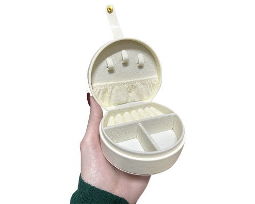 Органайзер сумочка Casegrace SP-01278 для украшений и ювелирных изделий с ручкой 10*9*4,5 см White