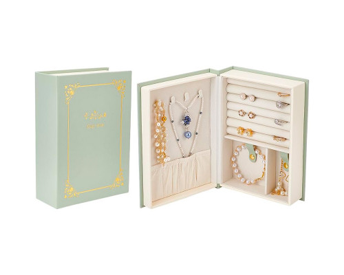 Шкатулка книга Casegrace SP-01115 органайзер для хранения ювелирных изделий Green