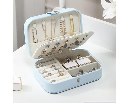 Шкатулка Casegrace SP-01161 для украшений и ювелирных изделий портативная 16*11*5 см Blue
