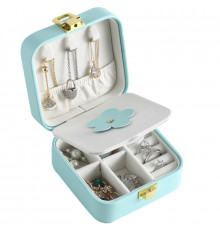 Шкатулка Casegrace SP-01194 для украшений и ювелирных изделий портативная с зеркалом на защелке Turquoise