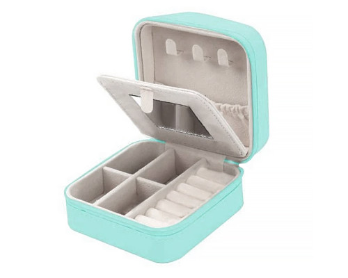 Шкатулка Casegrace SP-01194 для украшений и ювелирных изделий портативная с зеркалом на защелке Turquoise