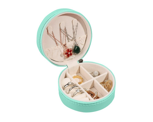 Шкатулка Casegrace SP-1257 для украшений и ювелирных изделий портативная круглая 11*11*5 см Turquoise