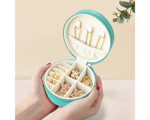 Шкатулка Casegrace SP-1257 для украшений и ювелирных изделий портативная круглая 11*11*5 см Turquoise