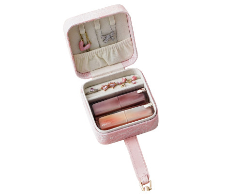 Шкатулка Casegrace SP-01328 для украшений и ювелирных изделий портативная с замком 10*10*5 см Pink