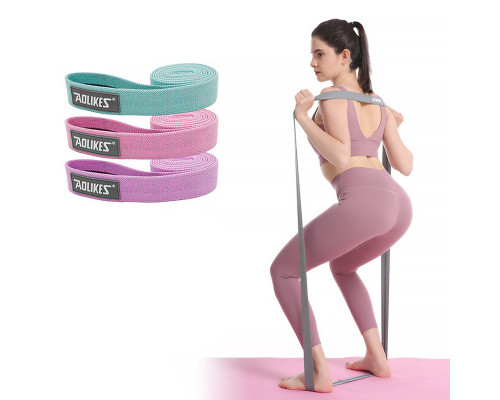 Набор резинок для фитнеса AOLIKES RB-3607 3шт Green+Pink+Violet