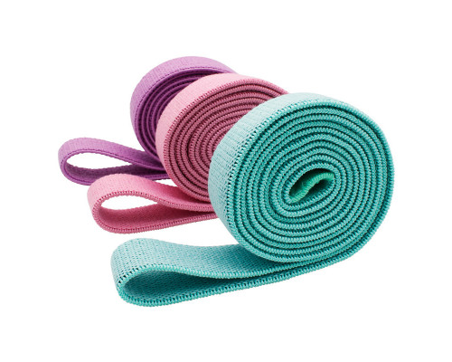 Набор резинок для фитнеса AOLIKES RB-3607 3шт Green+Pink+Violet