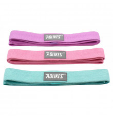 Набор резинок для фитнеса AOLIKES RB-3609 3шт Green+Pink+Violet